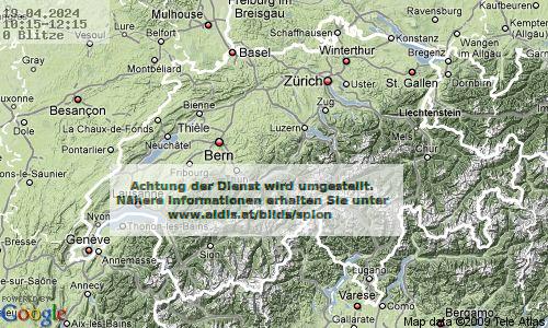 Lightning Switzerland 10:15 UTC Fri 19 Apr