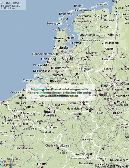 Lightning Netherlands 10:30 UTC Fri 26 Apr