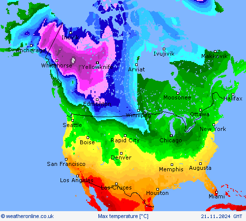 Max temperature Forecast maps